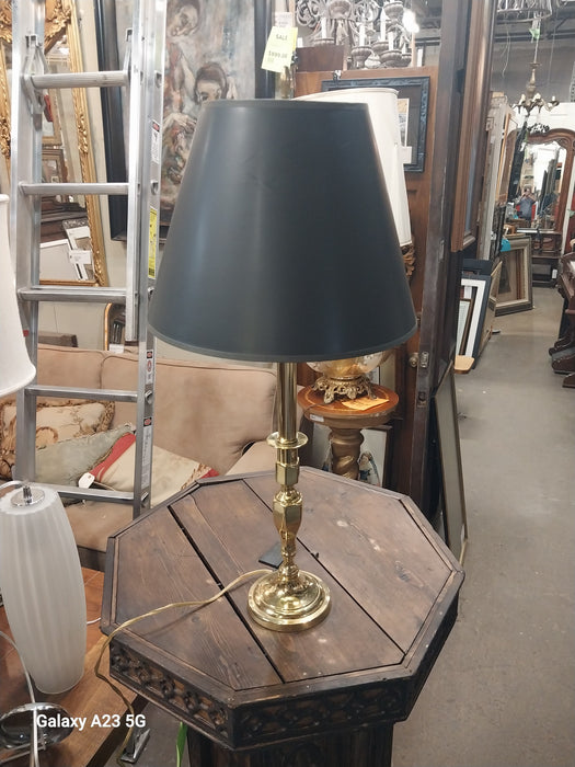 BRASS LAMP WITH BLACK SHADE