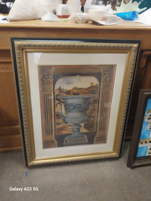 LARGE PRINT OF URN IN NICE FRAME (1 OF 2)