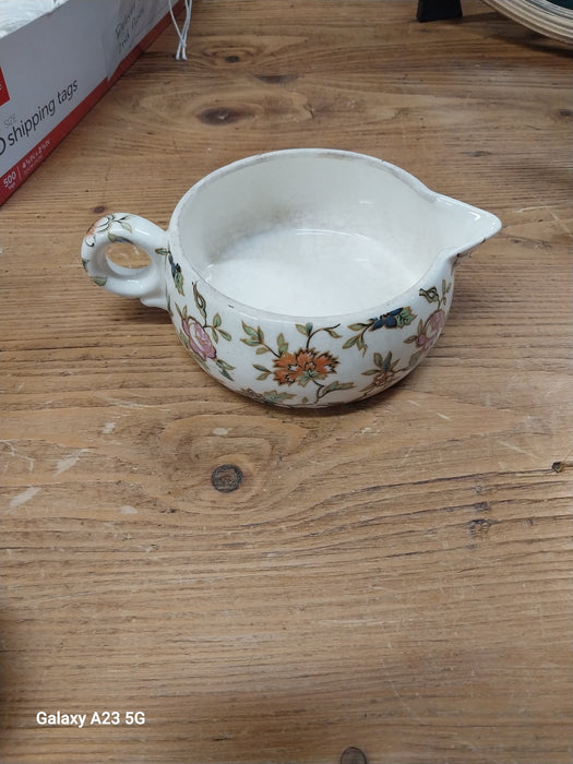 LOW JAPANESE FLORAL PITCHER