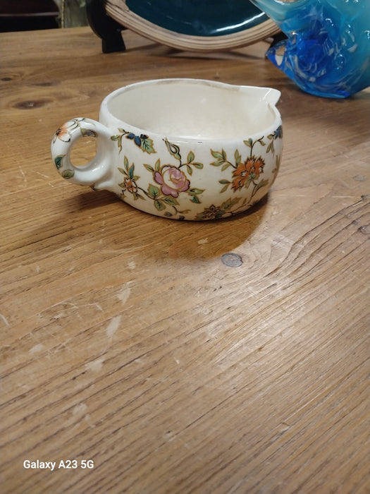 LOW JAPANESE FLORAL PITCHER