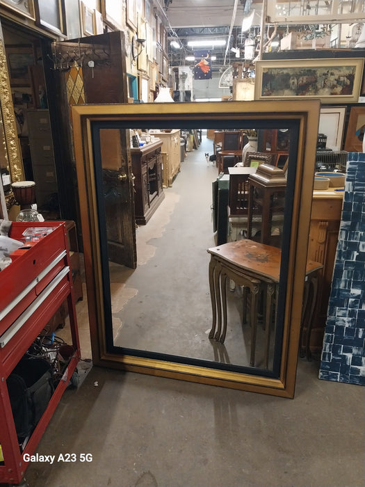 HUGE GOLD AND BLACK FRAME WITH GLASS