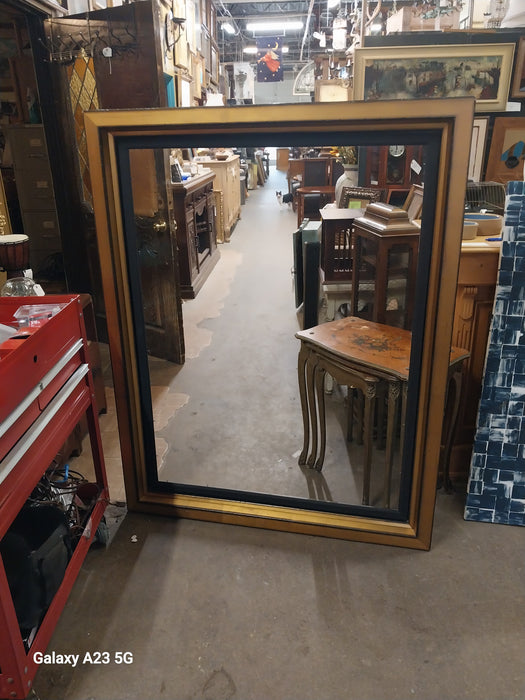 HUGE GOLD AND BLACK FRAME WITH GLASS