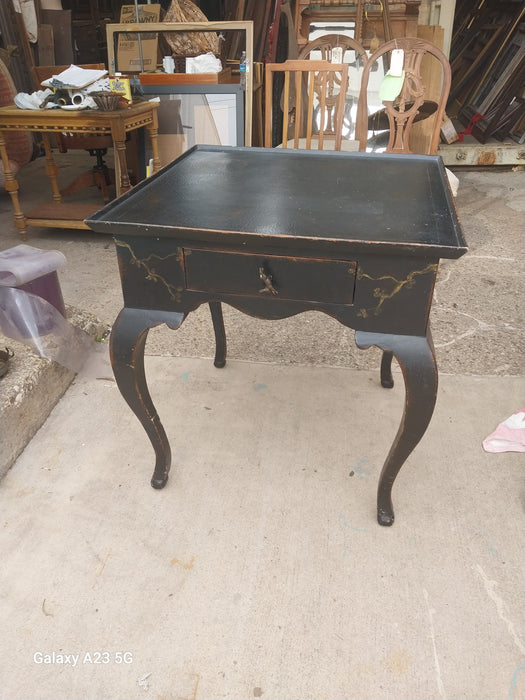 PAINTED BLACK GAME TABLE AS FOUND
