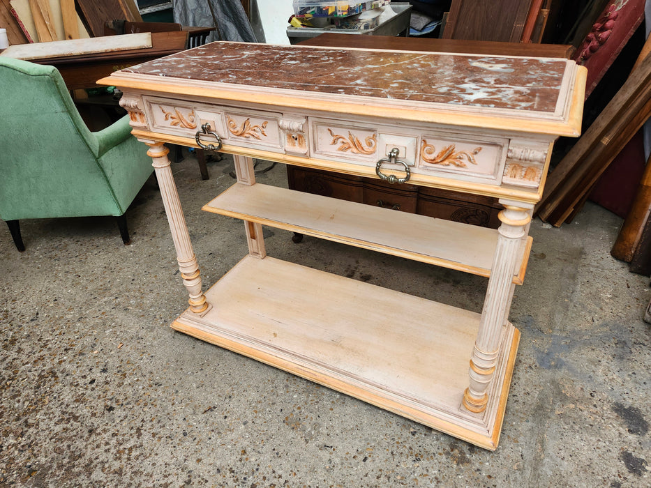 HENRI II PAINTED MARBLE TOP DESSERT SERVER