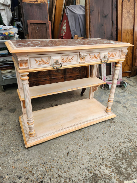 HENRI II PAINTED MARBLE TOP DESSERT SERVER