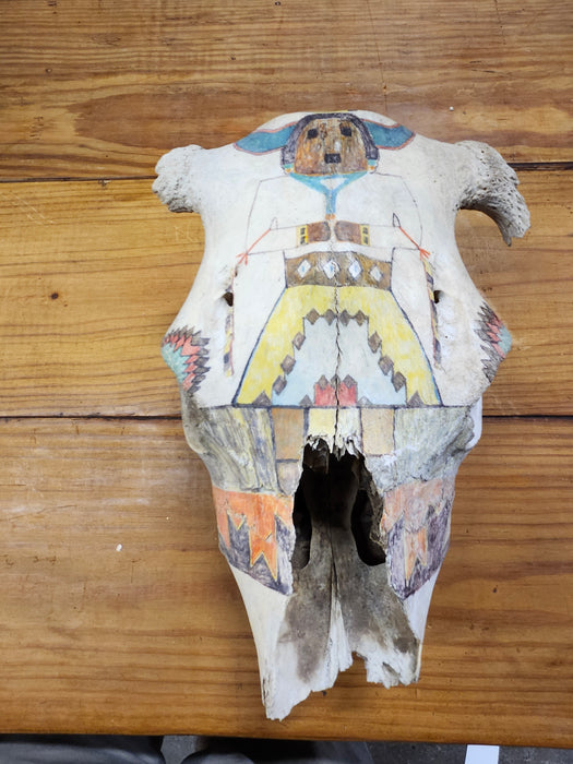SOUTHWESTERN STYLE HAND PAINTED SKULL