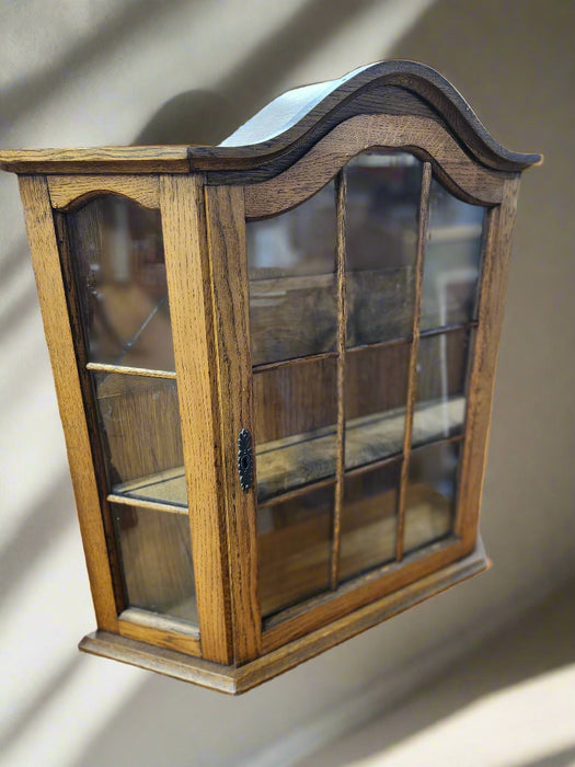 DOMED TOP OAK HANGING CABINET