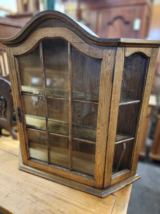 DOMED TOP OAK HANGING CABINET