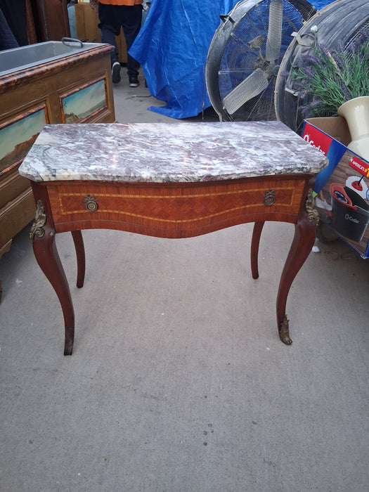 SMALL LOUIS XVI MARBLE TOP CONSOLE
