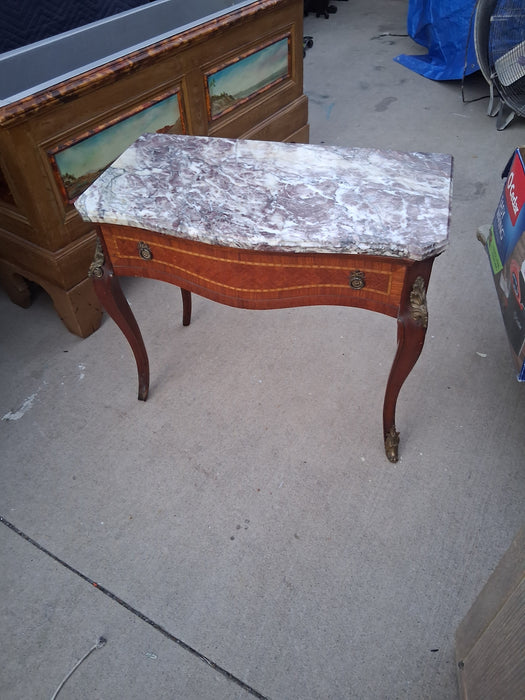 SMALL LOUIS XVI MARBLE TOP CONSOLE