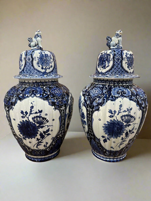 PAIR OF DELFT GINGER JARS