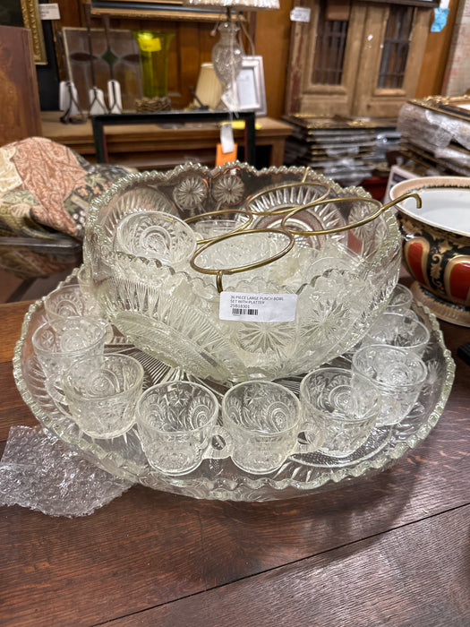 36 PIECE LARGE PUNCH BOWL SET WITH PLATTER