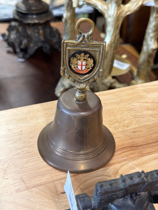 LONDON COAT OF ARMS SHIELD FINIAL BRASS BELL