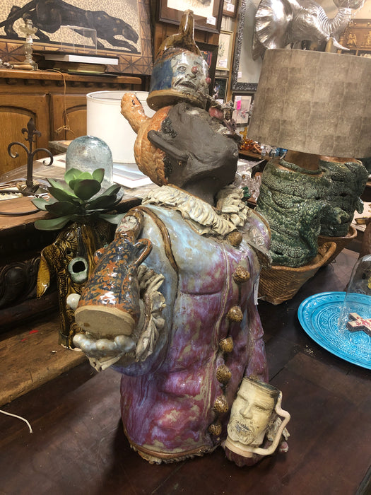 GLAZED BLACK TORSO ART PIECE