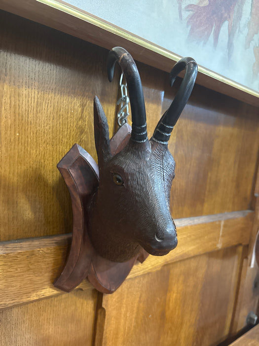 EUROPEAN WOOD ANTELOPE CARVING - AS FOUND