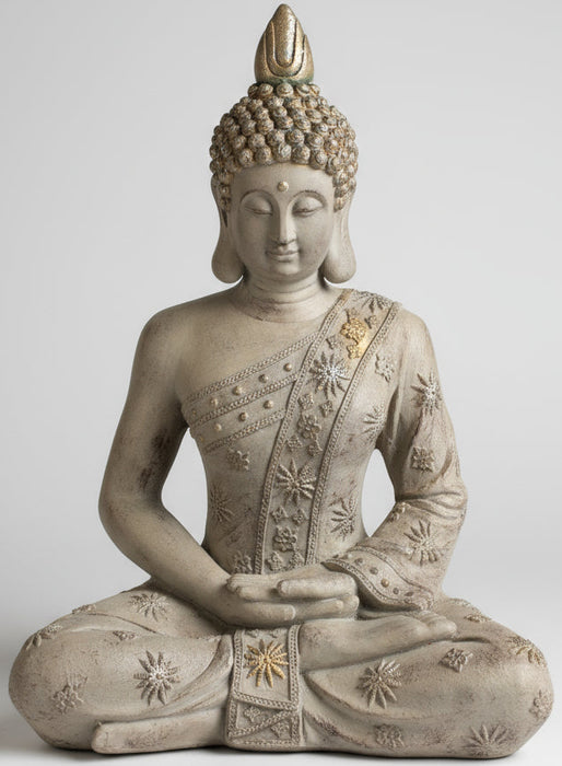 LARGE RESIN MEDITATING BUDDHA
