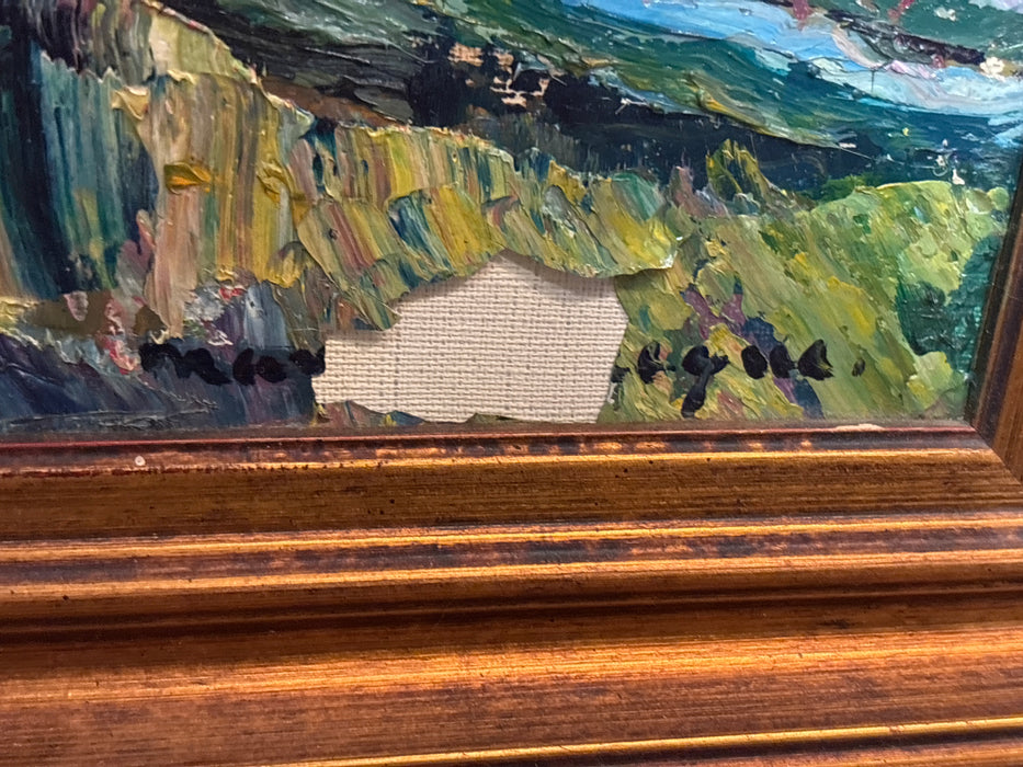 FRAMED ABSTRACT FIELD LANDSCAPE - AS FOUND