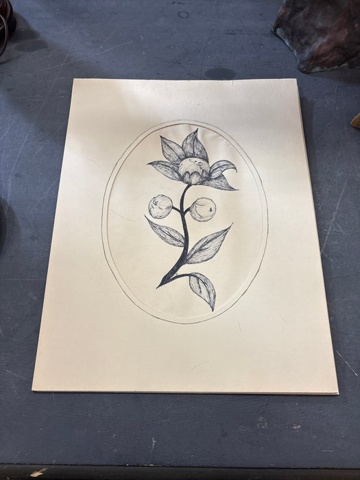 FLORAL DRAWING - SIGNED