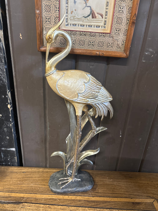 RESIN CRANE STATUE - AS FOUND
