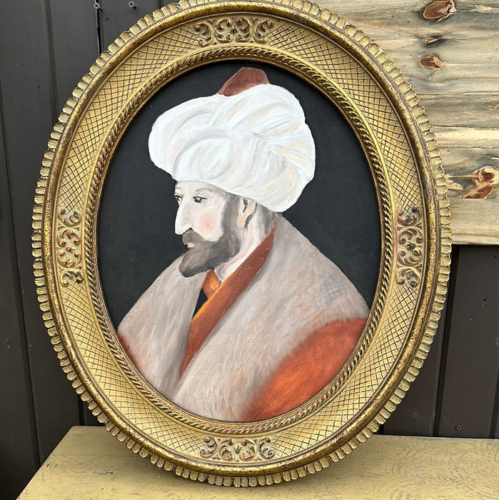 MOHAMMED II OIL PAINTING IN OVAL FRAME
