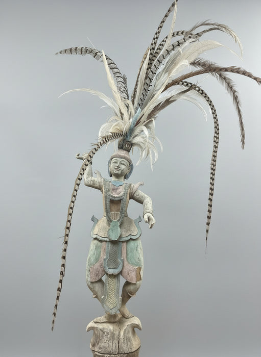 LARGE BALINESE WOOD STATUE