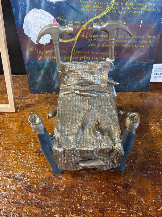 BRONZE SCULPTURE "BED OF NAILS" 1993 BY POLLER