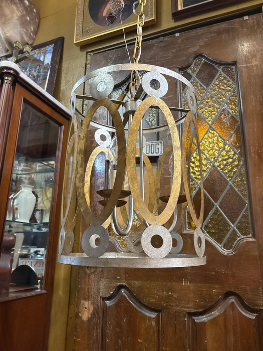 MODERN CYLINDRICAL IRON CHANDELIER
