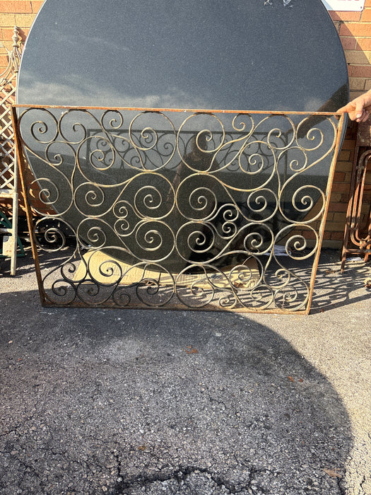 ORNATE BLACK SCROLLED WROUGHT IRON PANEL