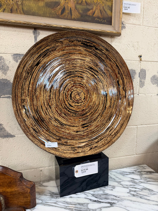 LARGE CONTEMPORARY BOWL WITH CUSTOM PLEXIGLASS HANGING STAND
