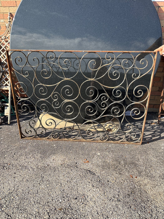 ORNATE BLACK SCROLLED WROUGHT IRON PANEL