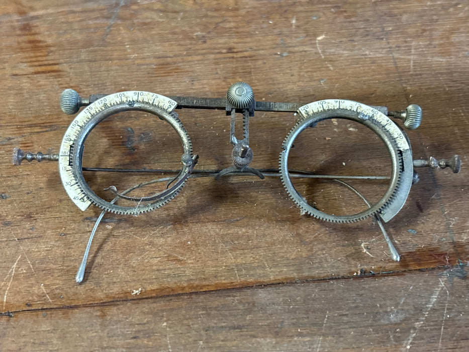 LATE 19TH CENTURY OPTOMETRIST MEASURING TRIAL FRAME GLASSES