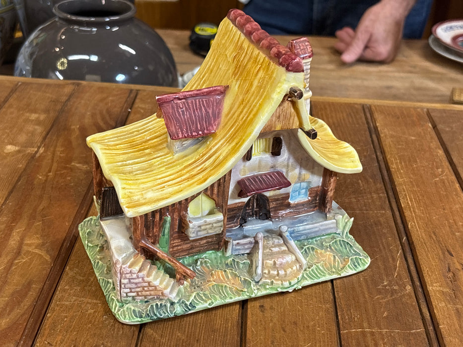 ITALIAN YELLOW ROOFED PORCELAIN COTTAGE