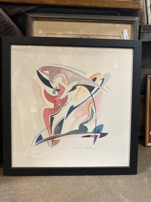 MODERN PRINT IN BLACK FRAME