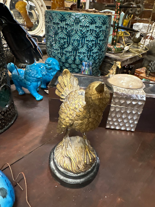 GOLD RESIN WATERBIRD STATUE
