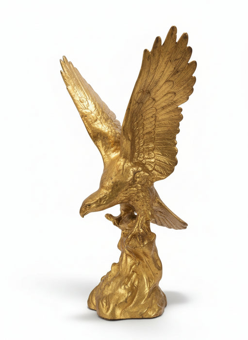 LARGE CERAMIC GOLD BIRD IN FLIGHT