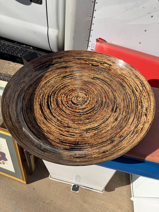 LARGE CONTEMPORARY BOWL WITH CUSTOM PLEXIGLASS HANGING STAND