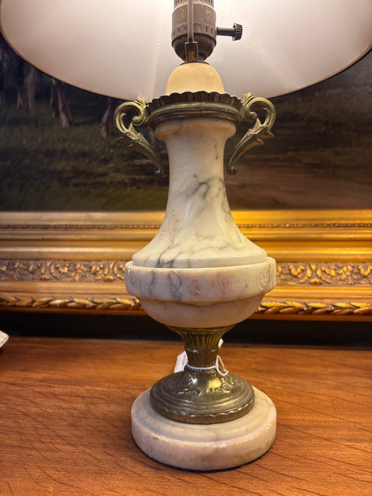 PAIR OF SMALL ALABASTER LAMPS