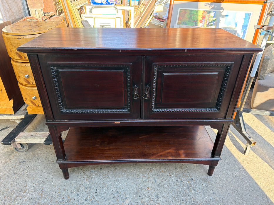 ENGLISH MARBLE TOP MAHOGANY SERVER