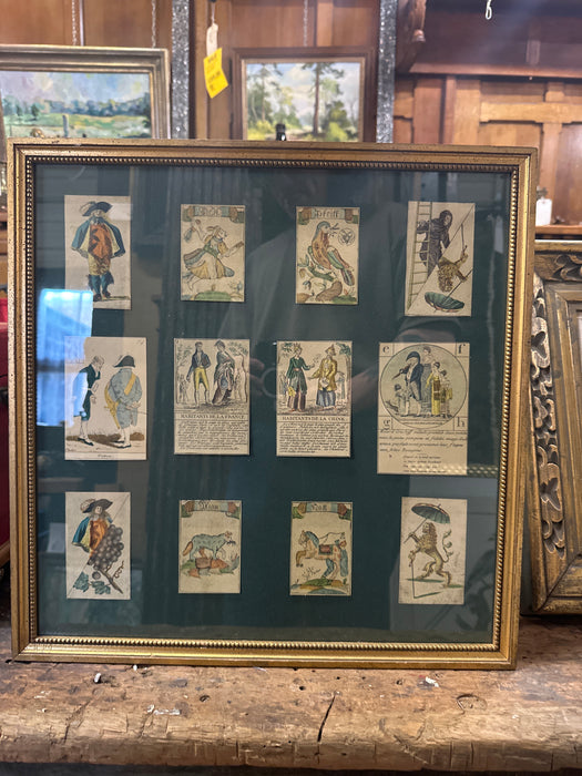 FRAMED INDIVIDUAL ANTIQUE CARD PRINTS