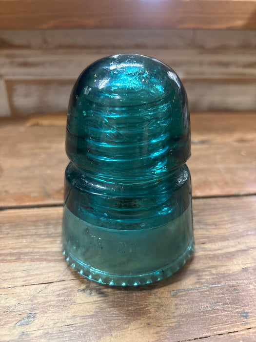 HEMINGRAY 16 GREEN GLASS INSULATOR