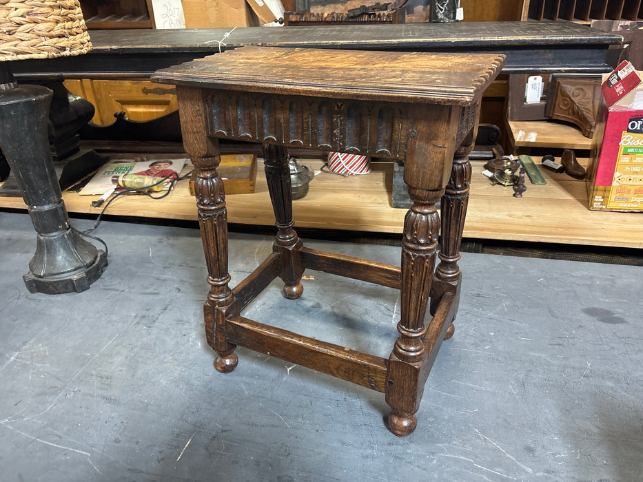 19TH CENTURY CARVED  AND PEGGED JOINT STOOL