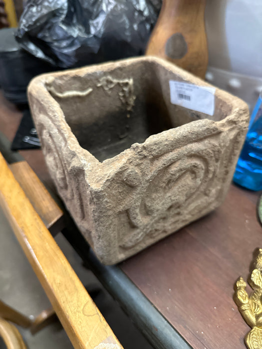 AS FOUND TERRA COTTA SQUARE PLANTER