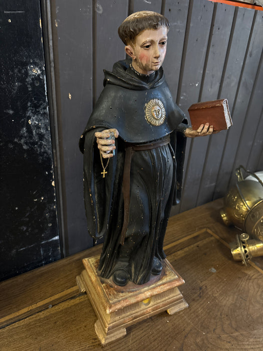 18TH CENTURY INSCRIBED SAINT STATUE