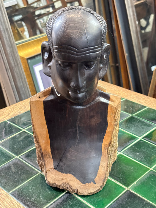 EXOTIC HARDWOOD AFRICAN MALE BUST