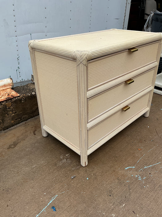 BAMBOO AND CANE LOOK 3 DRAWER CHEST