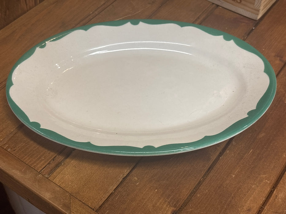 MEDIUM GREEN EDGE BUFFALO CHINA PLATTER