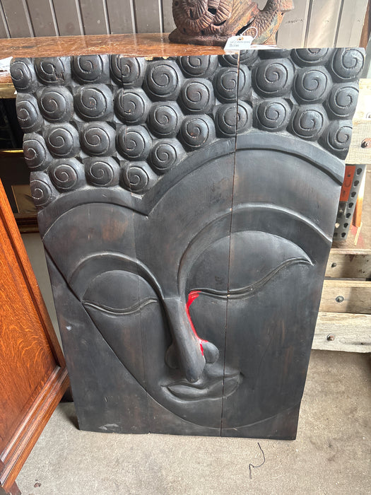 ASIAN CARVED FACE PANEL