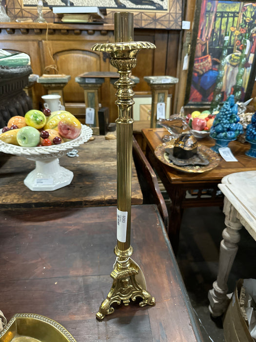 REEDED BRASS CANDLE STICK
