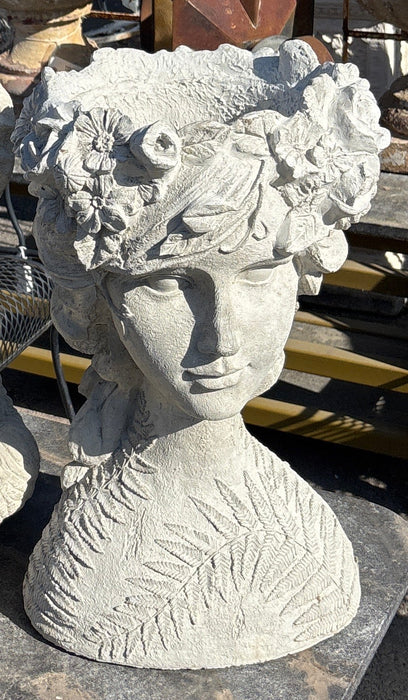 LARGE CONCRETE GAIA HEAD PLANTER