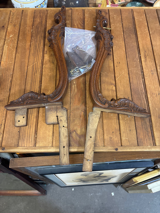 PAIR OF CARVED MIRROR HARPS